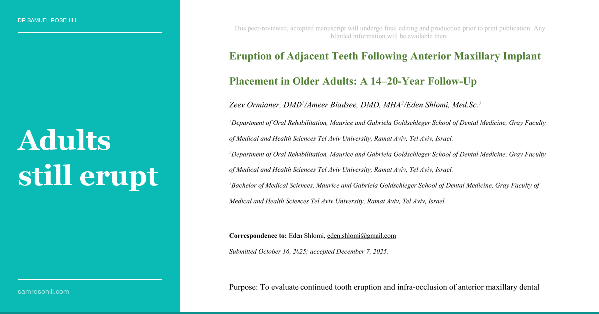The Anterior Implant That Stayed Put While Everything Else Moved