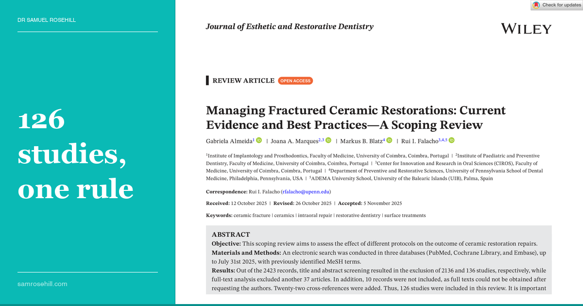 The Fractured Crown's Second Chance: What 126 Studies Say About Ceramic Repair