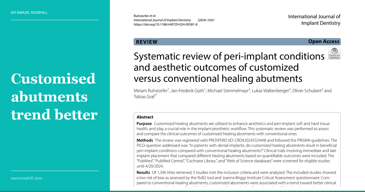Customised Healing Abutments: The Upgrade That Was Already Right in Front of Us