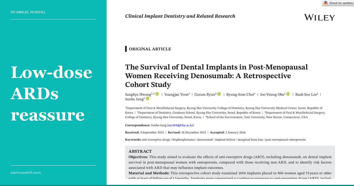 Denosumab, Osteoporosis and the Implant Conversation