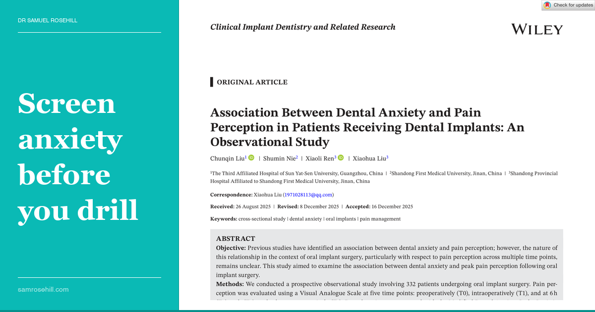 Your Anxious Patient Will Hurt More at 6pm — Here's the Proof