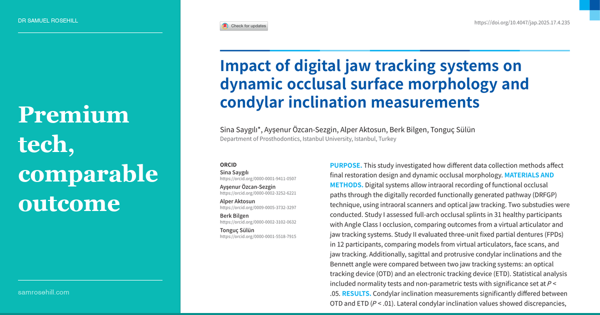 More Data, Same Restoration: What Jaw Tracking Actually Changes in Occlusal Design