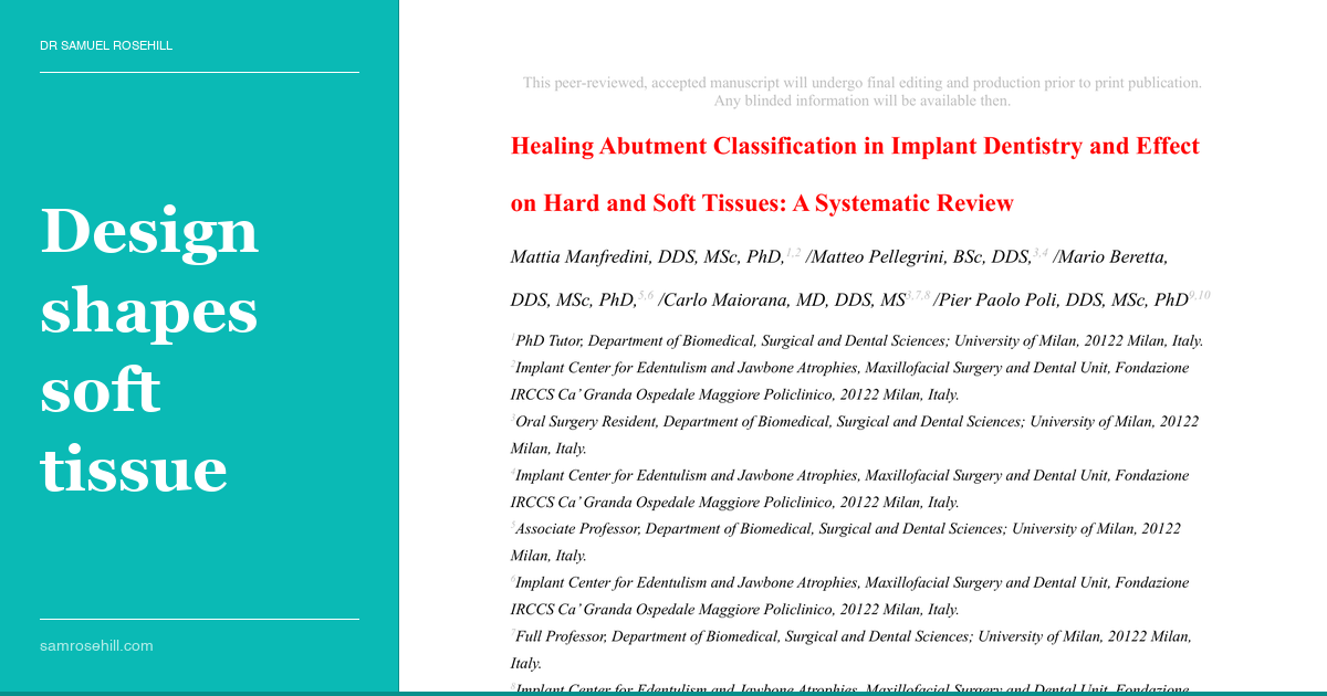 The Healing Abutment Taxonomy Nobody Knew They Needed
