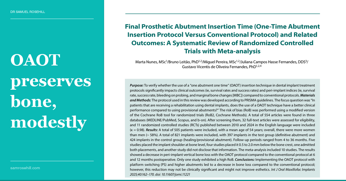 One Abutment, One Time: The Evidence Says Yes, But Quietly