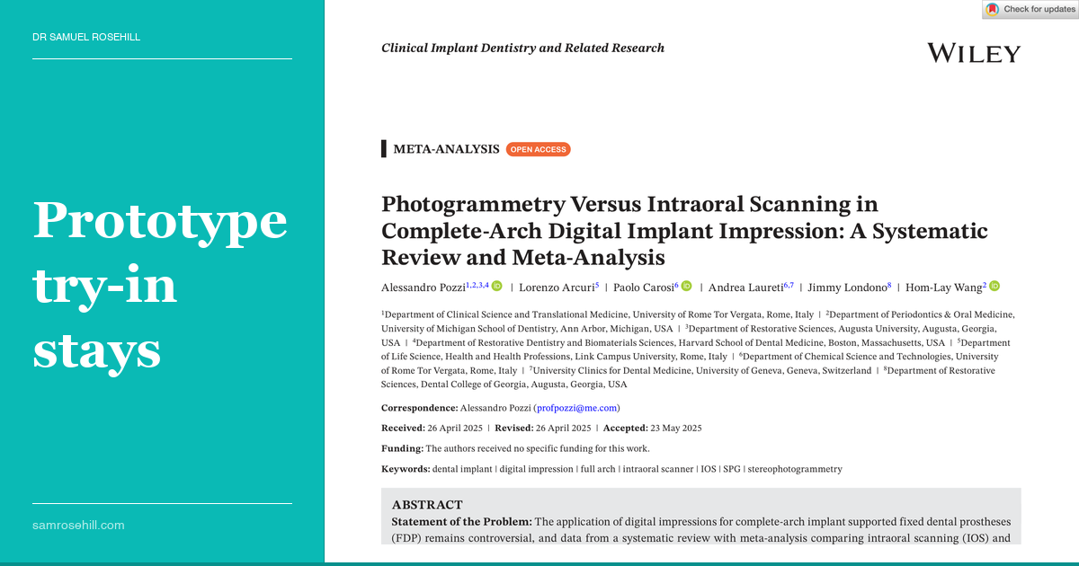 Photogrammetry Is Ahead. The Rigid Try-In Stays.