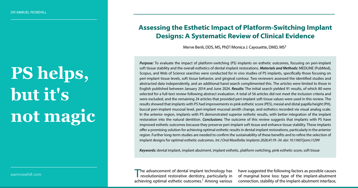 Platform Switching and the Pursuit of Pink: What the Esthetic Evidence Actually Shows