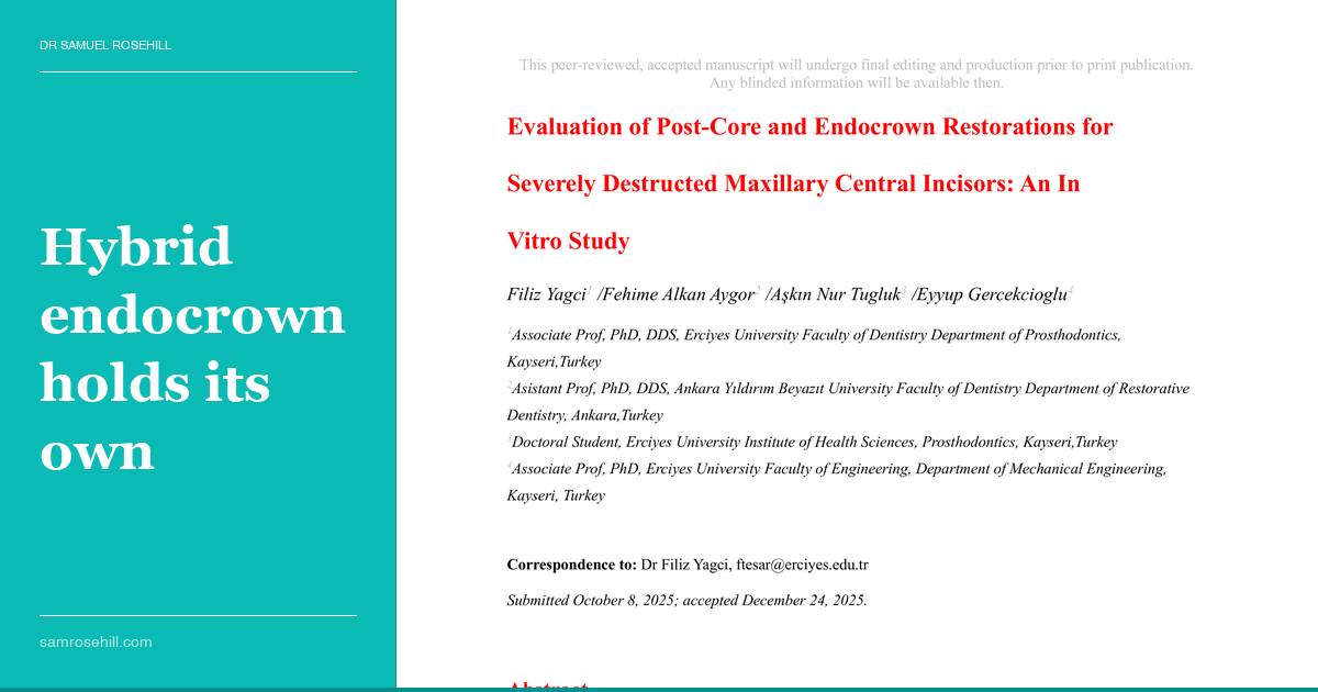 When There's No Ferrule Left: Post-Core or Endocrown?