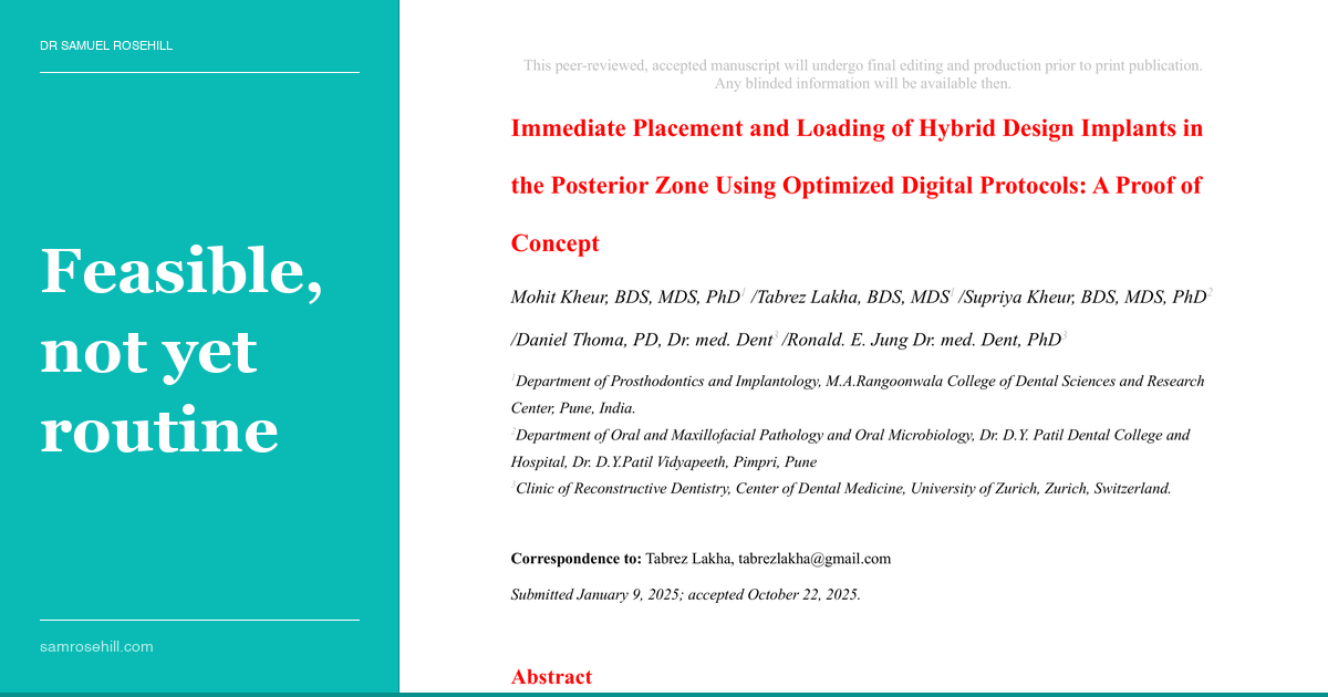 The Posterior Tooth Came Out. The Provisional Went Straight In.