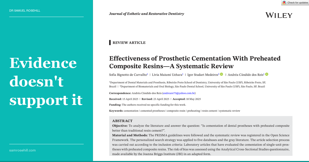 Preheating Composite for Bonding: The Assumption the Evidence Doesn't Support