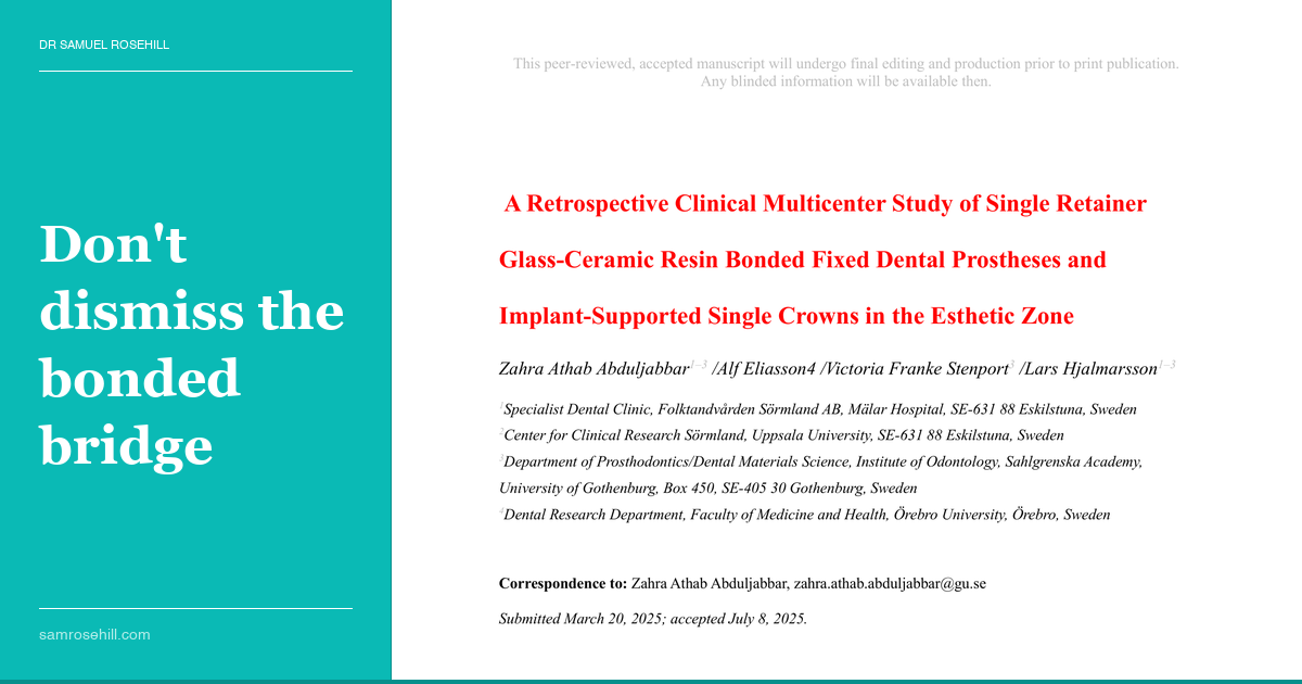 The Resin-Bonded Bridge Deserves More Respect