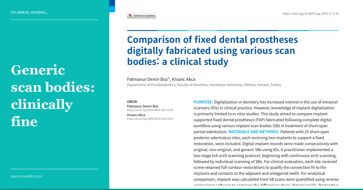 Does the Brand on Your Scan Body Actually Matter? A Clinical Trial Says Probably Not