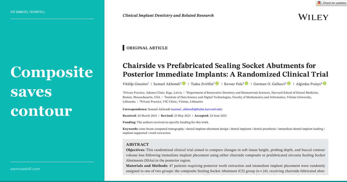 Composite vs Zirconia Socket Sealers: Pick Your Trade-Off