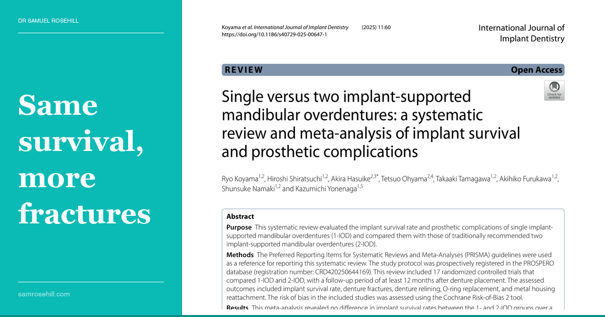 One Implant, Half the Price — But Is It Half the Prosthesis?