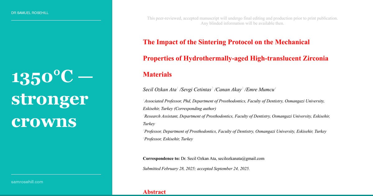 Sintering Temperature and Zirconia's Secret Handshake with Strength
