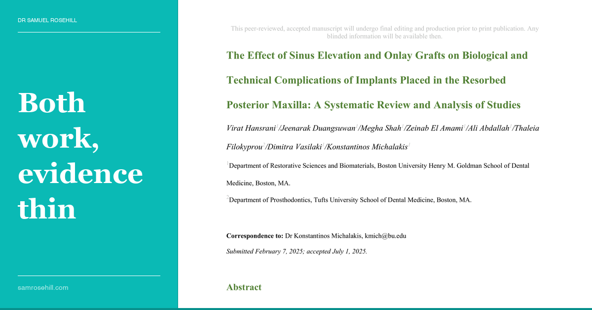 When the Sinus Floor Is Your Floor: What Happens to Implants When You Have to Build Bone from Scratch