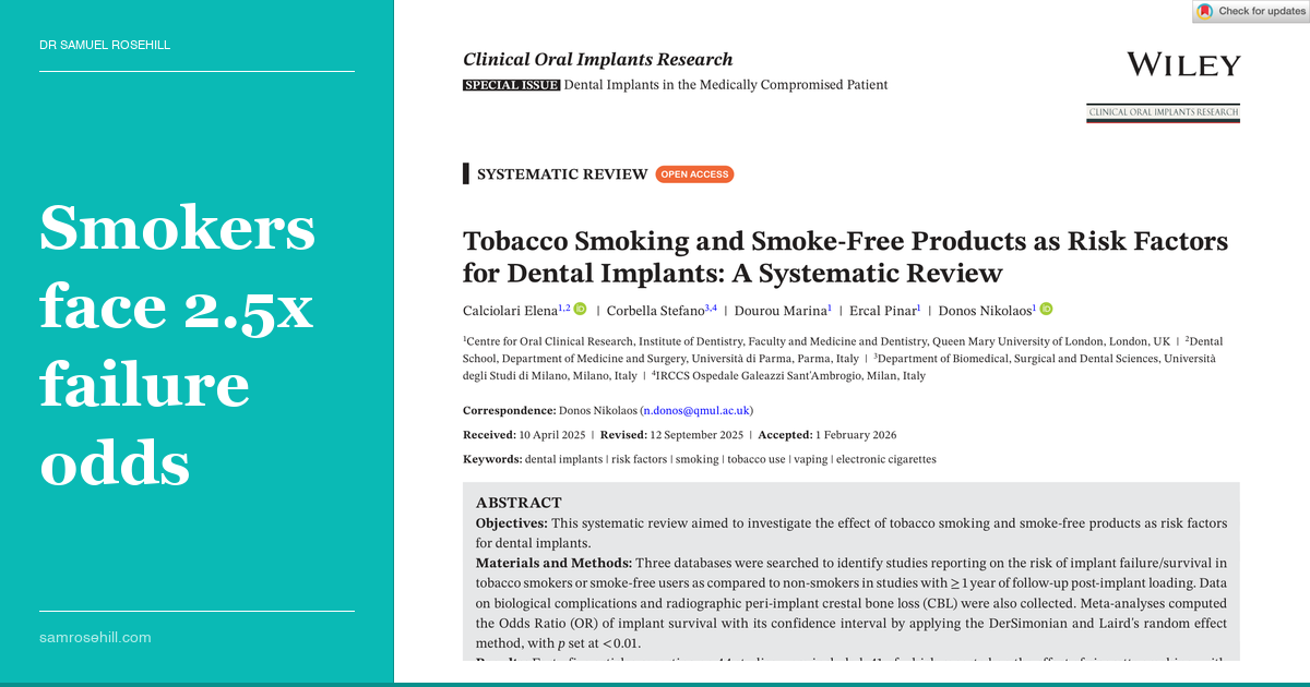 Smoking and Dental Implant Failure: The Numbers Are Worse Than You Think