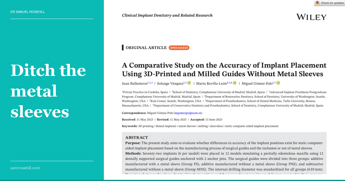 Your Metal Sleeves Might Be Making Your Surgical Guides Worse