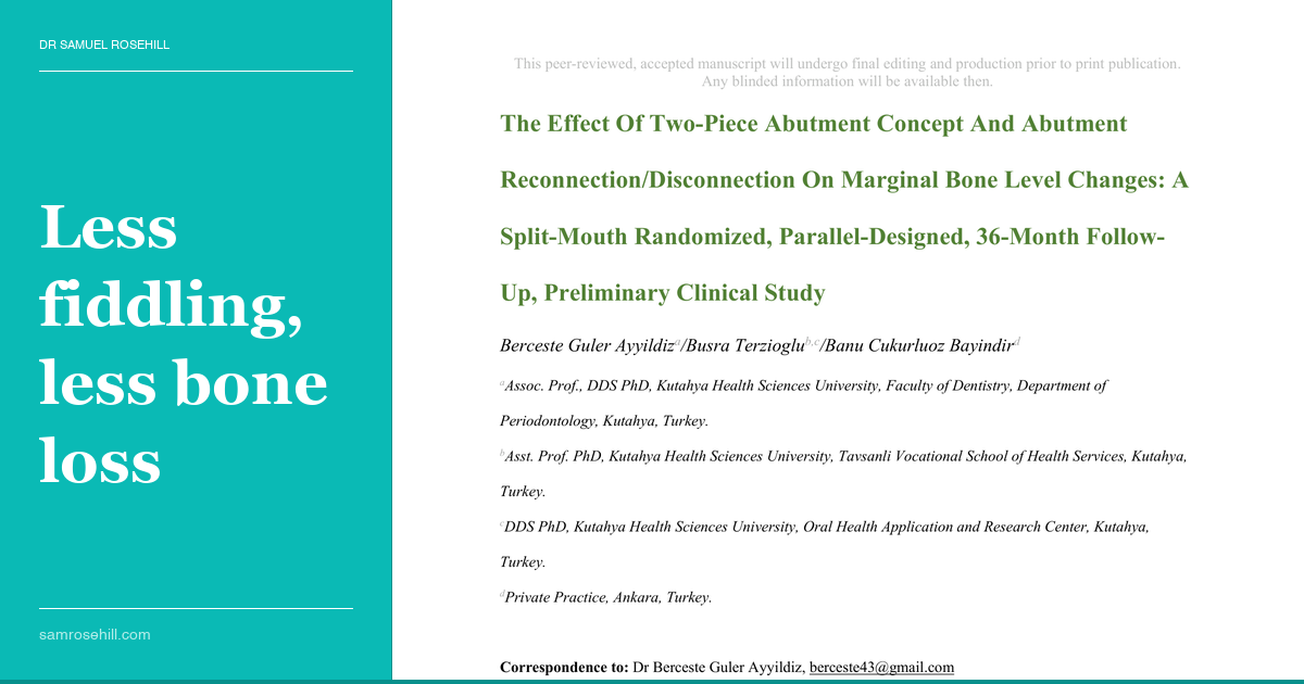 The Abutment Swap Wasn't Free.