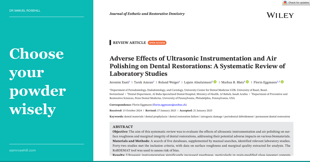 Your Hygienist Might Be Scratching Your Crowns — and the Evidence Says It Matters