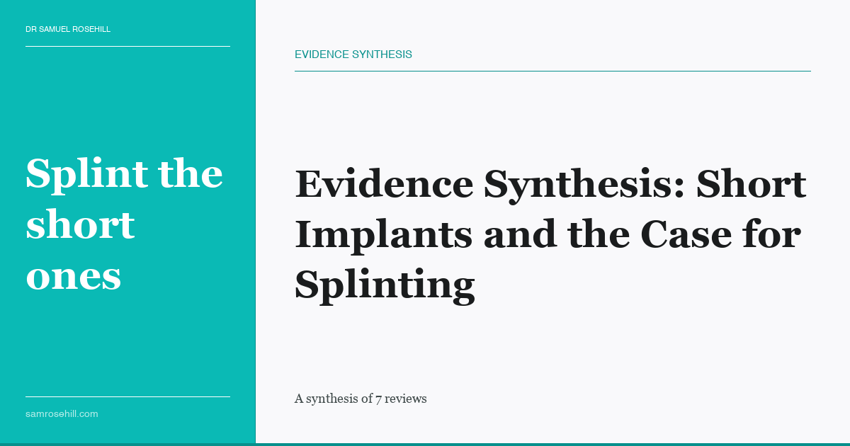 Evidence Synthesis: Short Implants and the Case for Splinting